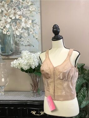 Vintage-Inspired Longline Bustier Bra in Nude Blush